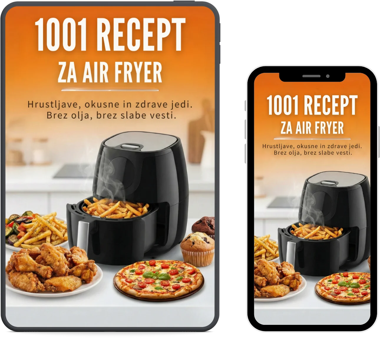 Mockup E-knjiga: 1001 zdrav recept za Air Fryer